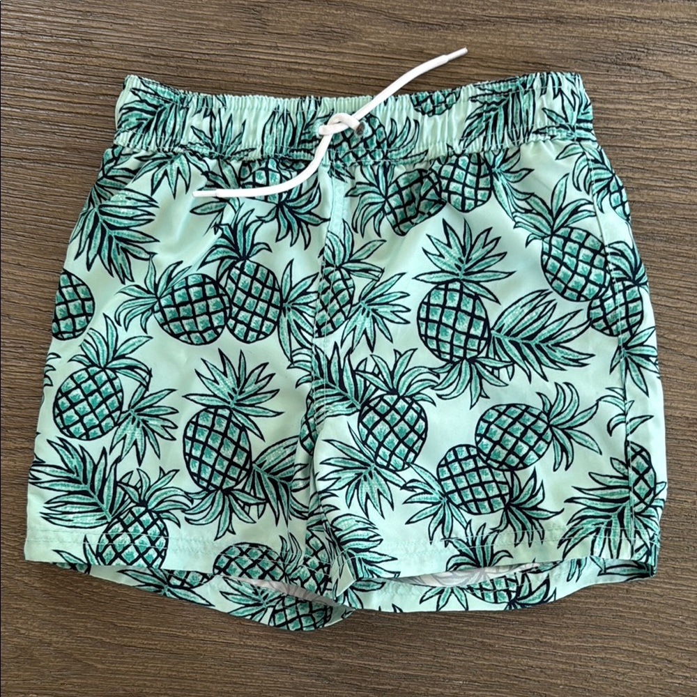 Janie & Jack Pineapple Print Swim Shorts